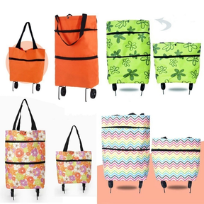 bolsa de compras dobrável com rodas para feira