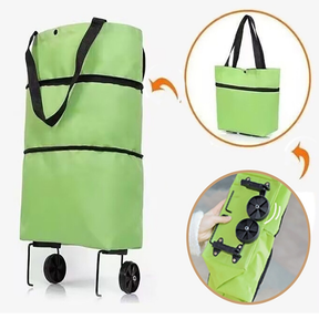 bolsa de compras dobrável com rodas para feira