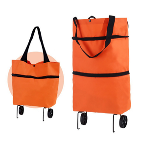 bolsa de compras dobrável com rodas para feira