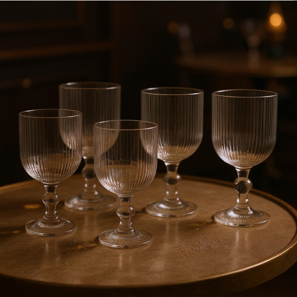 Jogo Taça de Vidro Grossa Até 12 Unidades Sofia Grafiato 380 ML Sofisticada e Elegante