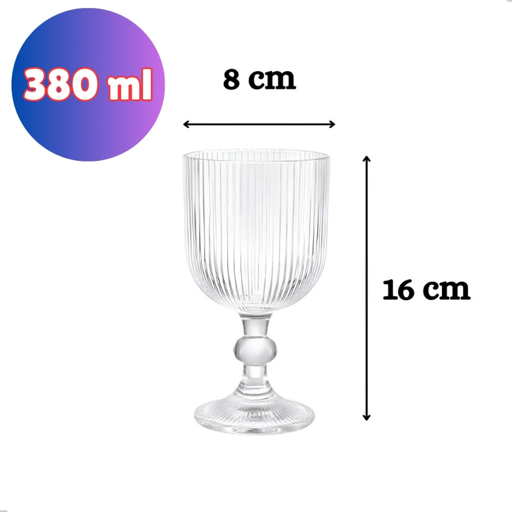 Jogo Taça de Vidro Grossa Até 12 Unidades Sofia Grafiato 380 ML Sofisticada e Elegante