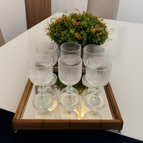 Jogo Taça de Vidro Grossa Até 12 Unidades Sofia Grafiato 380 ML Sofisticada e Elegante