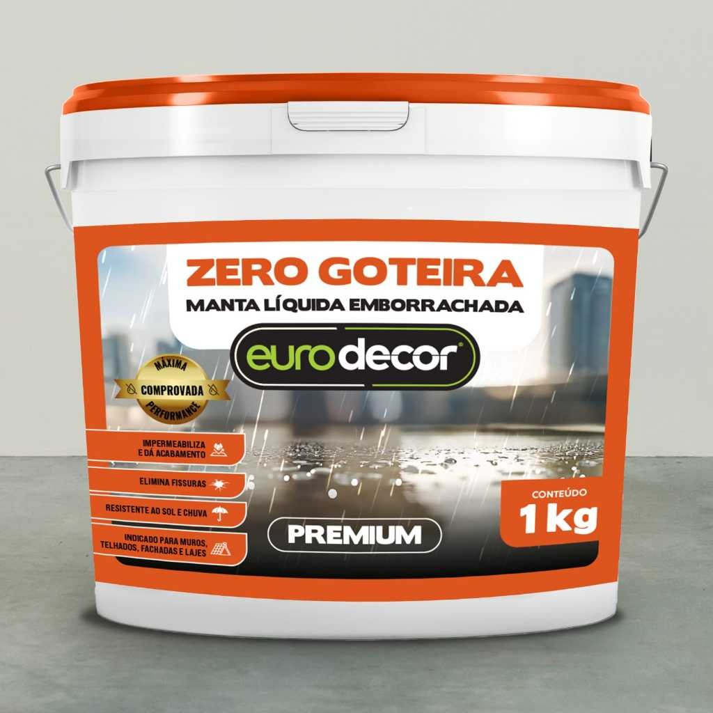 Manta Liquida Emborrachada Premium 1KG Ou 3,6KG Protege Lajes De Infiltração Goteiras e Vazamentos