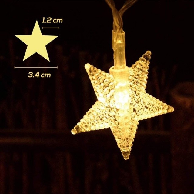 Luminária com usb Cordão Fio De Luz 20 Estrelas 4 Metros Led Decoração Natal