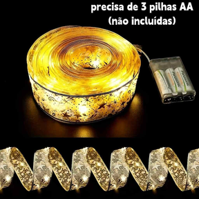 5M Fita De Natal Luzes Decoração Árvore Laços De Com LED Para Presente Branco Arame De Cobre