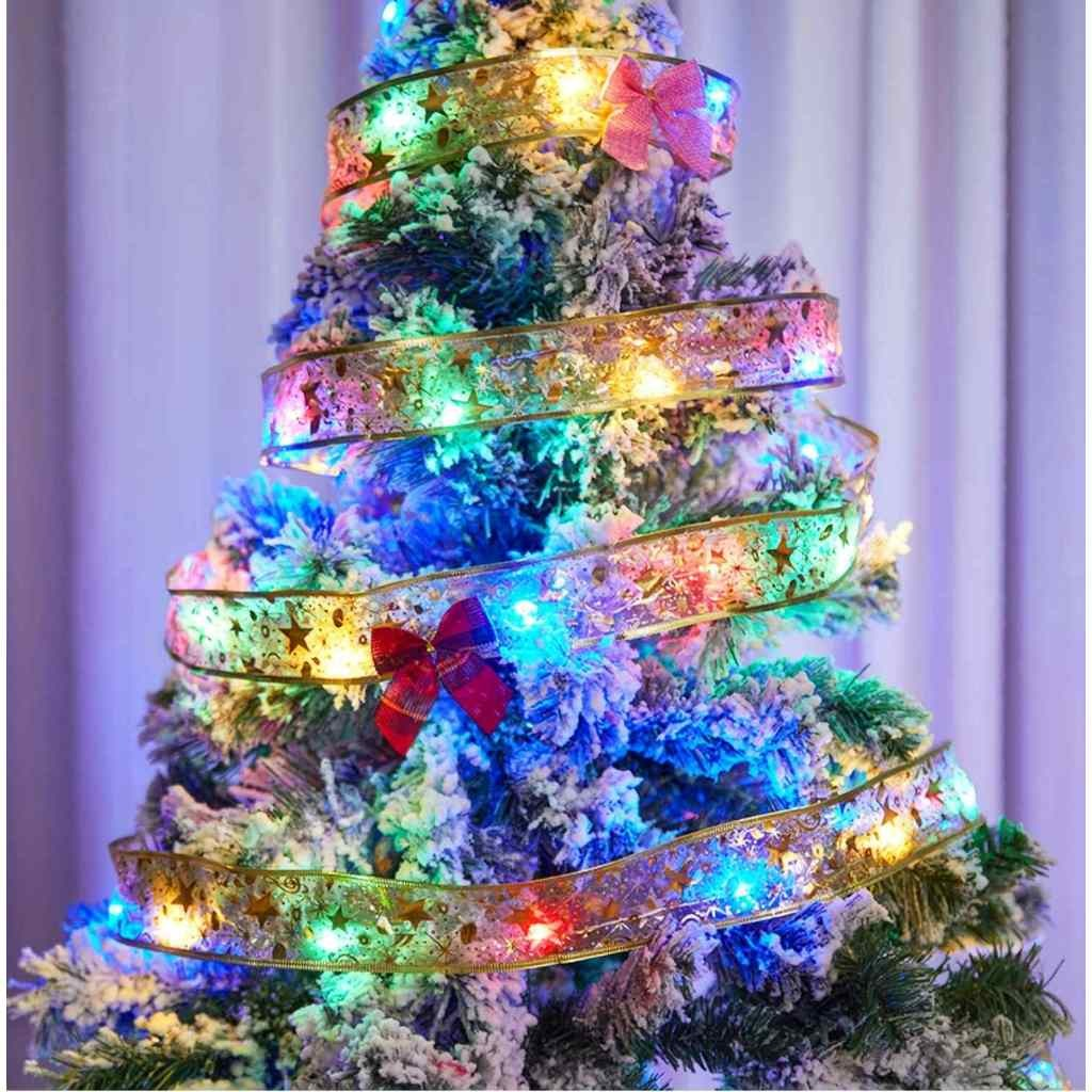 5M Fita De Natal Luzes Decoração Árvore Laços De Com LED Para Presente Branco Arame De Cobre