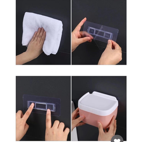 Suporte De Parede Banheiro/Caixa Organizadora Com Papel Higiênico/Sem Furar pronta entrega