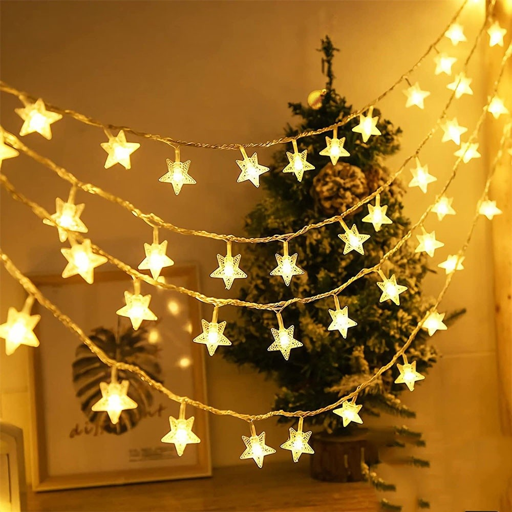 Luminária com usb Cordão Fio De Luz 20 Estrelas 4 Metros Led Decoração Natal