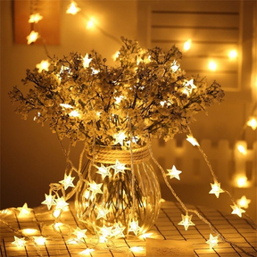 Luminária com usb Cordão Fio De Luz 20 Estrelas 4 Metros Led Decoração Natal