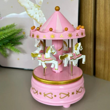 Enfeite de Natal Carrossel Natalino Caixa Musical