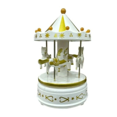Enfeite de Natal Carrossel Natalino Caixa Musical