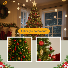 Kit 30 Bolas de Árvore Natalina Enfeites para Natal Decoração Luxo Pisca Pisca Bolinha Loja Casa
